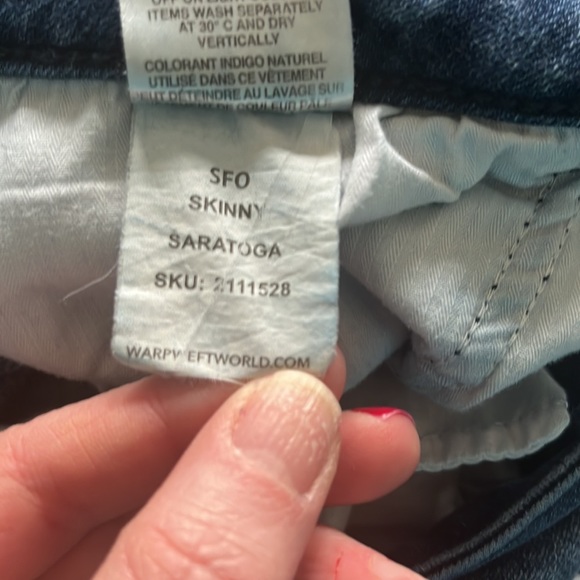 Warp & Weft size 28x28 SFO Luxsculpt Skinny Jean.  Saratoga color - Picture 7 of 7